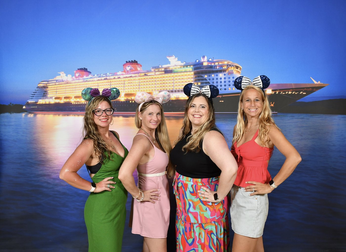 Disney Cruise Line ship at sunset